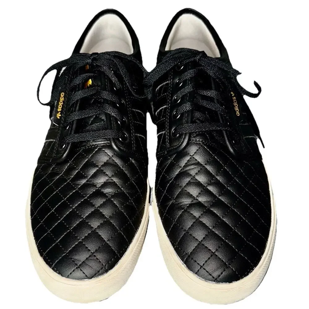 Adidas RARE Leather Seeley‎ Premium Mens US12 Skate Shoe Black Quilt Ivory Wall